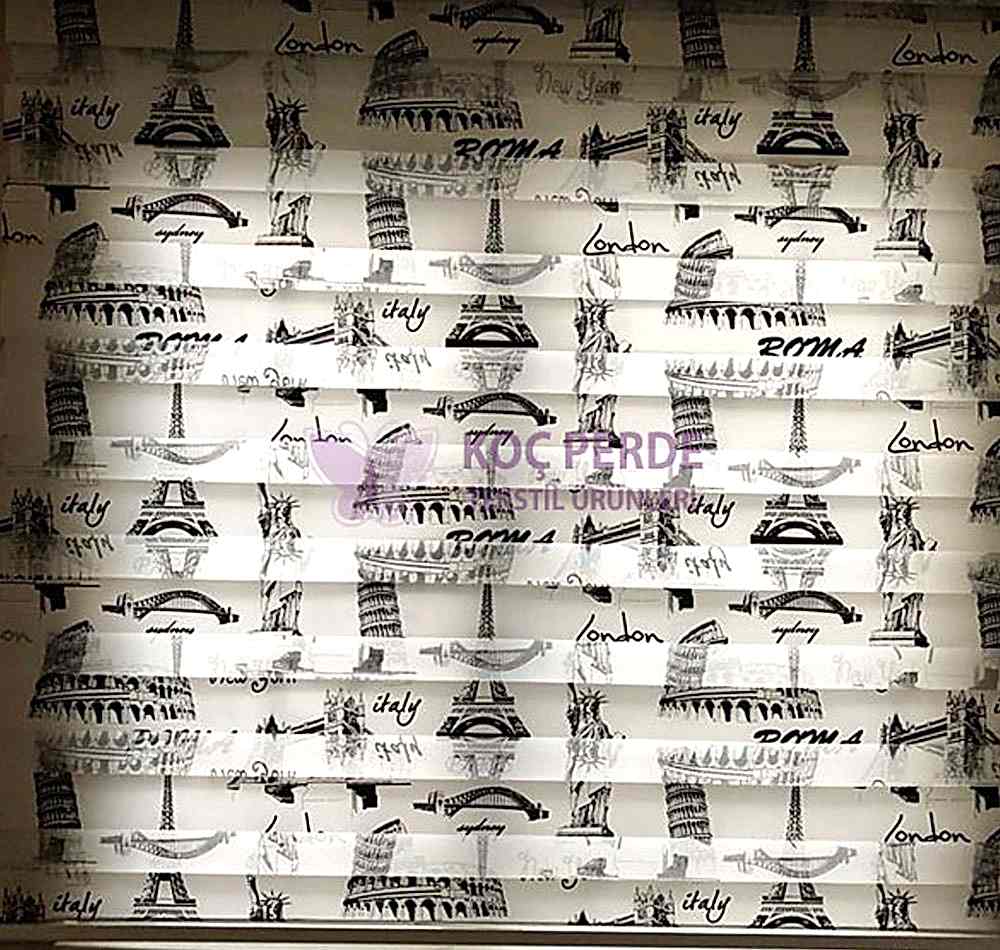 Avrupa Baskılı Zebra Perde