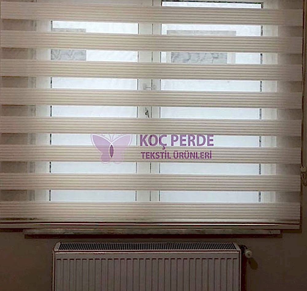 Düz Pembe Zebra Perde