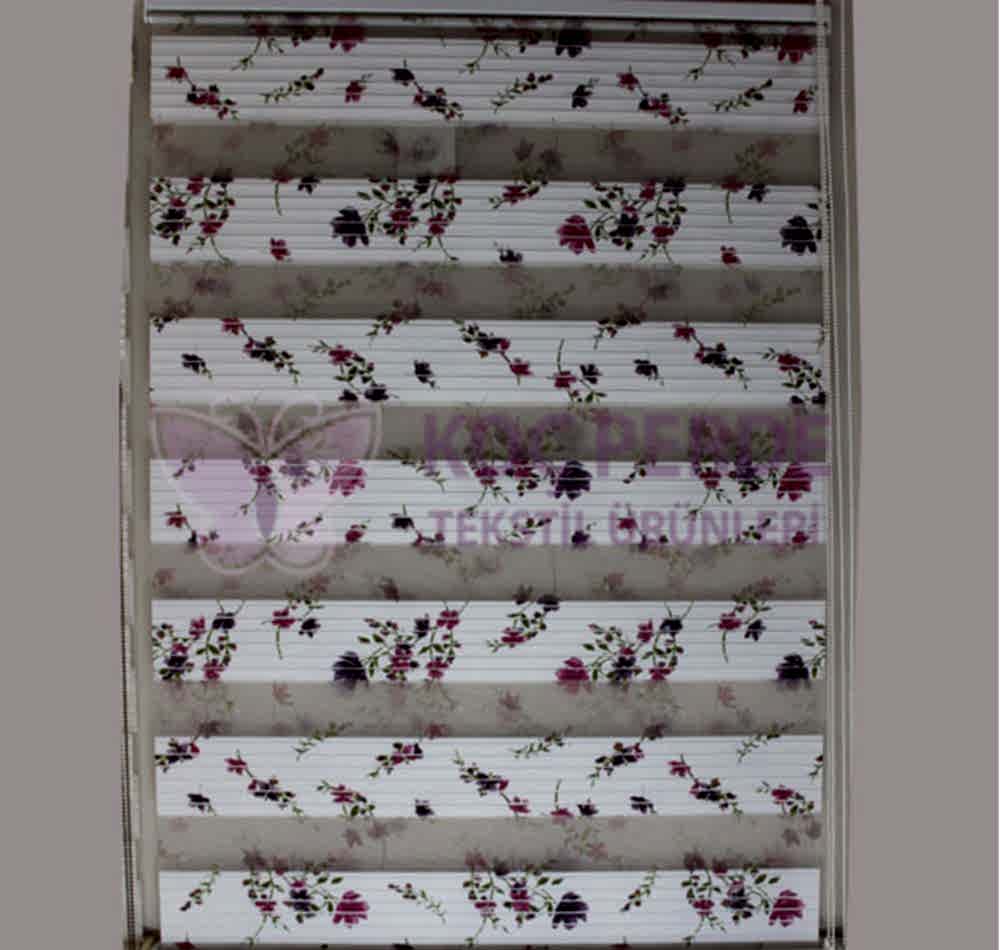 İşlemeli Pliseli Zebra Perde