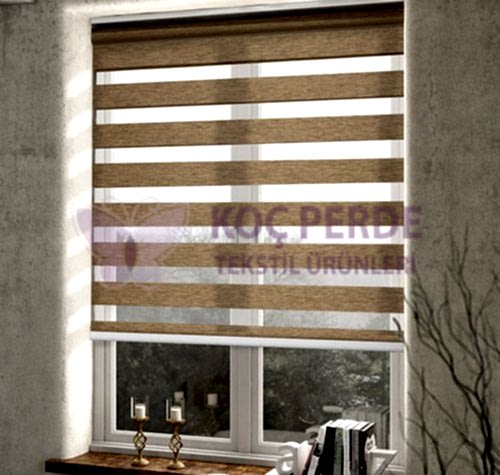 Açık Kahverengi Zebra Perde