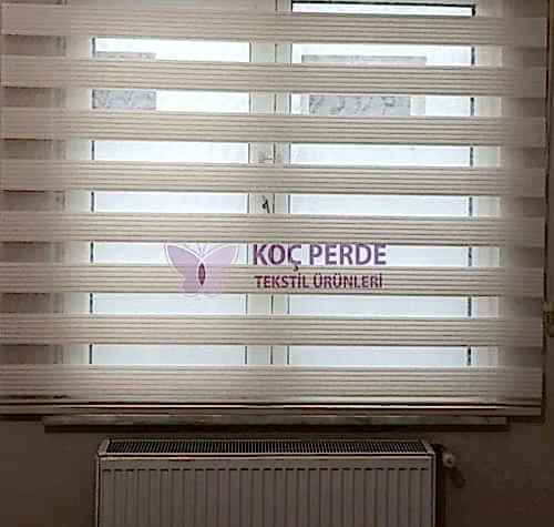 Düz Pembe Zebra Perde