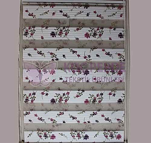 İşlemeli Pliseli Zebra Perde