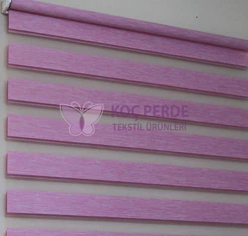 Pembe Düz Zebra Perde