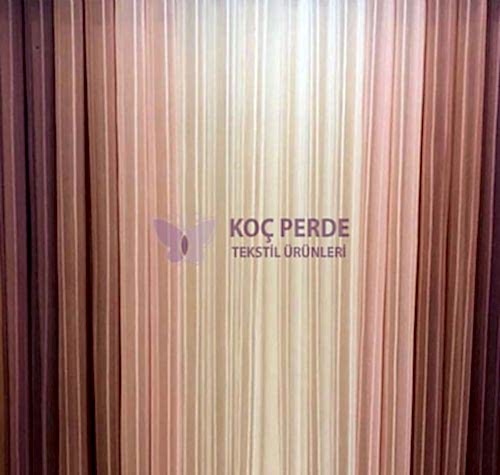 Yeni Dikey Tül Perde Ekru Gülkurusu Sonbahar