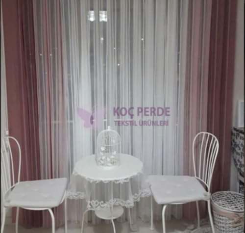 Yeni Dikey Tül Perde Ekru Sonbahar Pudra