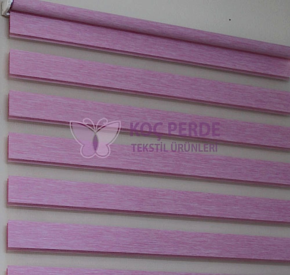 Pembe Düz Zebra Perde